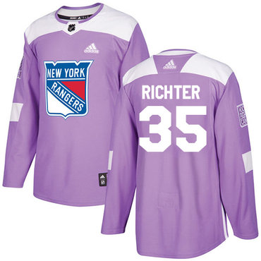 Adidas Rangers #35 Mike Richter Purple Authentic Fights Cancer Stitched NHL Jersey