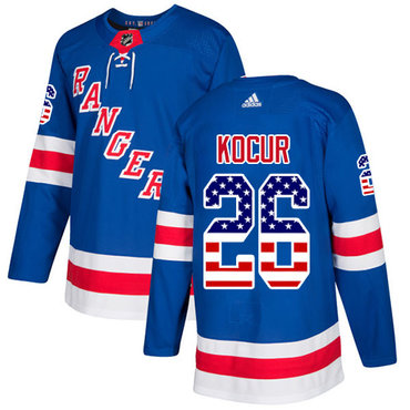 Adidas Rangers #26 Joe Kocur Royal Blue Home Authentic USA Flag Stitched NHL Jersey