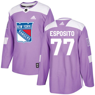 Adidas Rangers #77 Phil Esposito Purple Authentic Fights Cancer Stitched NHL Jersey