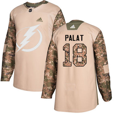 Adidas Lightning #18 Ondrej Palat Camo Authentic 2017 Veterans Day Stitched NHL Jersey