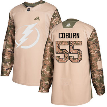 Adidas Lightning #55 Braydon Coburn Camo Authentic 2017 Veterans Day Stitched NHL Jersey