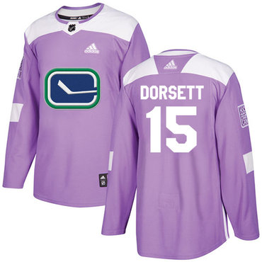 Adidas Canucks #15 Derek Dorsett Purple Authentic Fights Cancer Stitched NHL Jersey