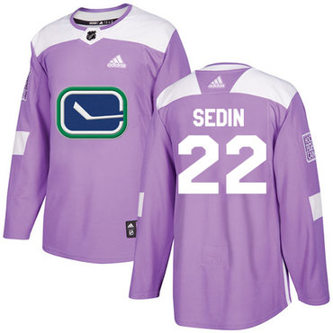 Adidas Canucks #22 Daniel Sedin Purple Authentic Fights Cancer Stitched NHL Jersey