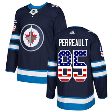 Adidas Jets #85 Mathieu Perreault Navy Blue Home Authentic USA Flag Stitched NHL Jersey