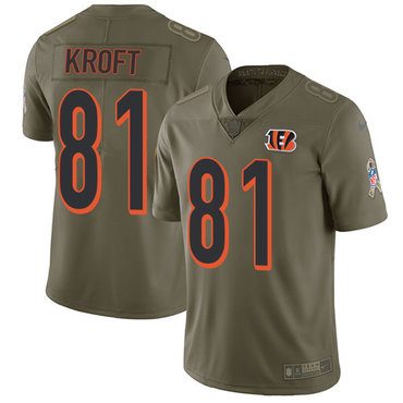 Nike Bengals #81 Tyler Kroft Olive Men's Stitched NFL Limited 2017 Salute To Service Jersey