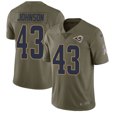 Nike Rams #43 John Johnson Olive Men's Stitched NFL Limited 2017 Salute To Service Jersey