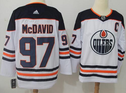 Adidas Oilers #97 Connor McDavid White Road Authentic Stitched NHL Jersey