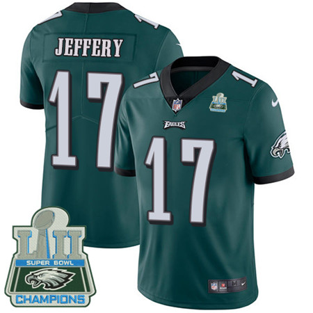 Nike Eagles #17 Alshon Jeffery Midnight Green Team Color Super Bowl LII Champions Men's Stitched NFL Vapor Untouchable Limited Jersey