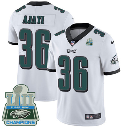 Nike Eagles #36 Jay Ajayi White Super Bowl LII Champions Men's Stitched NFL Vapor Untouchable Limited Jersey