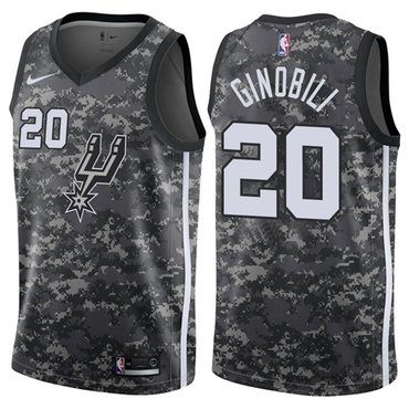 Nike San Antonio Spurs #20 Manu Ginobili Camo NBA Swingman City Edition Jersey