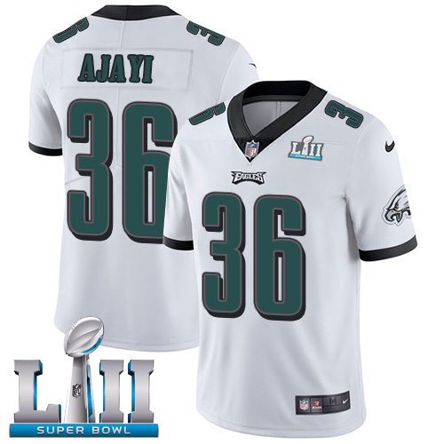 Youth Nike Philadelphia Eagles #36 Jay Ajayi White Super Bowl LII Stitched NFL Vapor Untouchable Limited Jersey