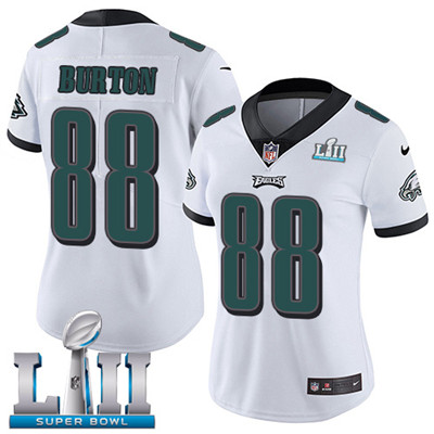 Women's Nike Philadelphia Eagles #88 Trey Burton White Super Bowl LII Stitched NFL Vapor Untouchable Limited Jersey