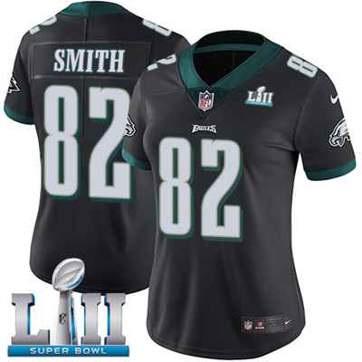 Women's Nike Philadelphia Eagles #82 Torrey Smith Black Alternate Super Bowl LII Stitched NFL Vapor Untouchable Limited Jersey