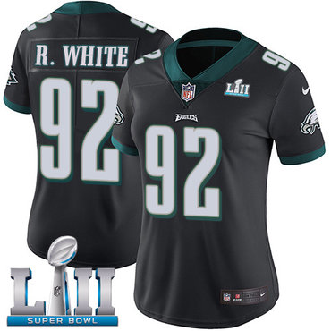 Women's Nike Philadelphia Eagles #92 Reggie White Black Alternate Super Bowl LII Stitched NFL Vapor Untouchable Limited Jersey