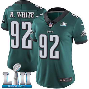 Women's Nike Philadelphia Eagles #92 Reggie White Midnight Green Team Color Super Bowl LII Stitched NFL Vapor Untouchable Limited Jersey