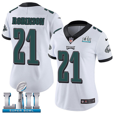 Women's Nike Philadelphia Eagles #21 Patrick Robinson White Super Bowl LII Stitched NFL Vapor Untouchable Limited Jersey