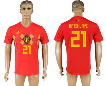 Belgium #21 BATSHUAYI Home 2018 FIFA World Cup Thailand Soccer Jersey