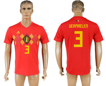 Belgium #3 VERMAELEN Home 2018 FIFA World Cup Thailand Soccer Jersey