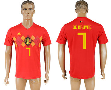 Belgium #7 DE BRUYNE Home 2018 FIFA World Cup Thailand Soccer Jersey