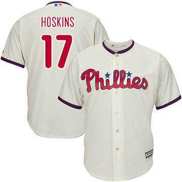 Philadelphia Phillies #17 Rhys Hoskins Cream New Cool Base Stitched MLB Jersey