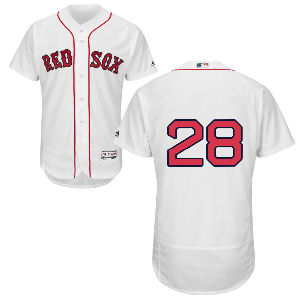 Boston Red Sox #28 J. D. Martinez White Flexbase Authentic Collection Stitched MLB Jersey