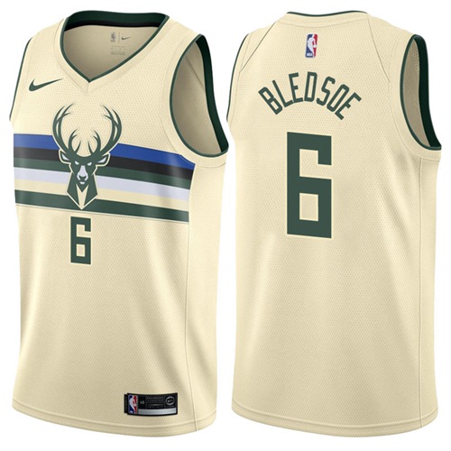 Nike Bucks #6 Eric Bledsoe Cream NBA Swingman City Edition Jersey