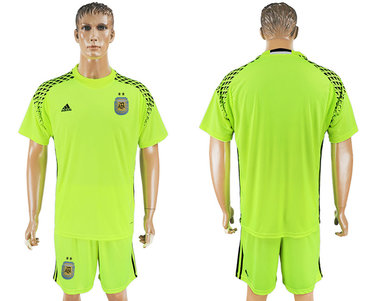 Argentina Fluorescent Green Goalkeeper 2018 FIFA World Cup Soccer Jersey