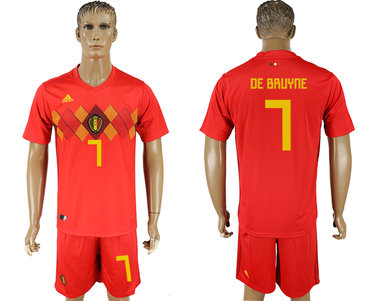 Belgium #7 DE BRUYNE Home 2018 FIFA World Cup Soccer Jersey