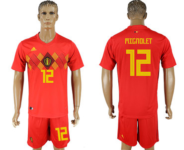 Belgium #12 MIGNOLET Home 2018 FIFA World Cup Soccer Jersey