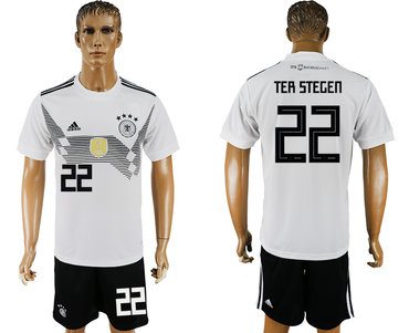 Germany #22 TER STEGEN Home 2018 FIFA World Cup Soccer Jersey