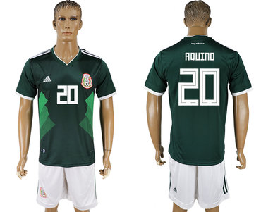 Mexico #20 AQUINO Home 2018 FIFA World Cup Soccer Jersey