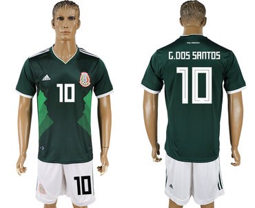 Mexico #10 G. DOS SANTOS Home 2018 FIFA World Cup Soccer Jersey