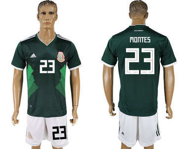 Mexico #23 MONTES Home 2018 FIFA World Cup Soccer Jersey