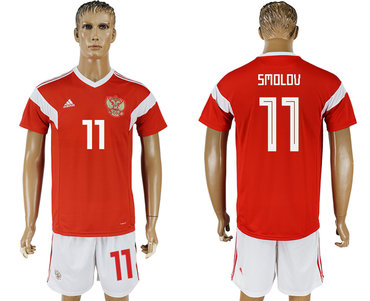 Russia #11 SMOLOV Home 2018 FIFA World Cup Soccer Jersey