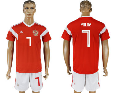 Russia #7 POLOS Home 2018 FIFA World Cup Soccer Jersey