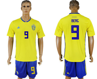 Sweden #9 BERC Home 2018 FIFA World Cup Soccer Jersey