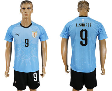 Uruguay #9 L.SUAREZ Home 2018 FIFA World Cup Soccer Jersey