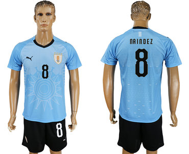 Uruguay #8 NAINDEZ Home 2018 FIFA World Cup Soccer Jersey