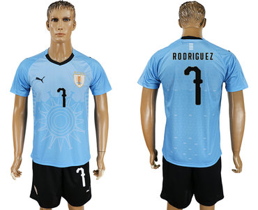 Uruguay #7 RODRIGUEZ Home 2018 FIFA World Cup Soccer Jersey