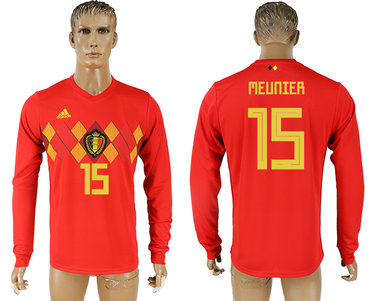 Belgium #15 MEUNIER Home 2018 FIFA World Cup Long Sleeve Thailand Soccer Jersey