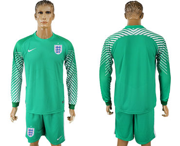 England Green Goalkeeper 2018 FIFA World Cup Long Sleeve Soccer Jersey