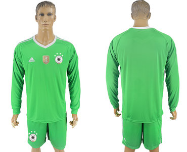 Germany Green Goalkeepe 2018 FIFA World Cupr Long Sleeve Soccer Jersey