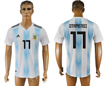 Argentina 77 OTAMENDI Home 2018 FIFA World Cup Thailand Soccer Jersey