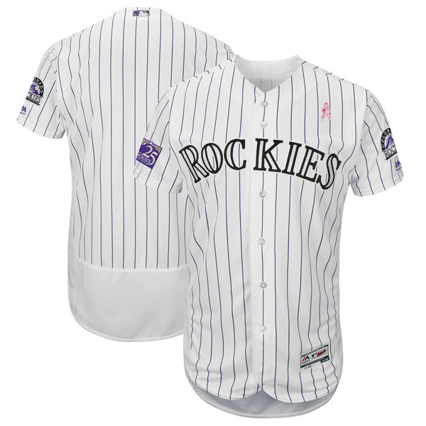 Colorado Rockies Blank White 2018 Mother's Day Flexbase Jersey