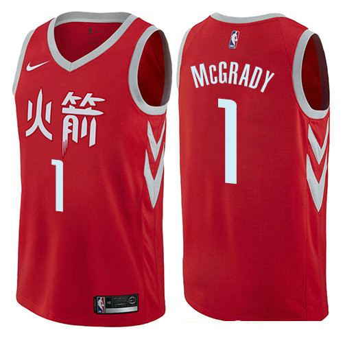 Houston Rockets #1 Tracy McGrady Red Nike NBA Men's Stitched Swingman Jersey City Edition