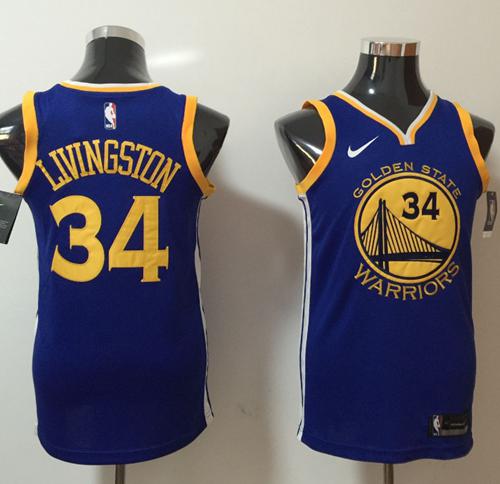 Nike Golden State Warriors #34 Shaun Livingston Blue NBA Swingman Icon Edition Jersey