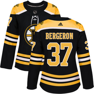 Adidas Boston Bruins #37 Patrice Bergeron Black Home Authentic Women's Stitched NHL Jersey