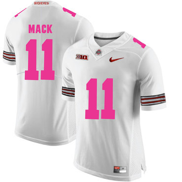 Ohio State Buckeyes 11 Austin Mack White 2018 Breast Cancer Awareness College Football Jersey