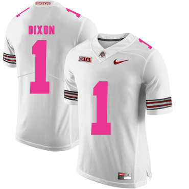 Ohio State Buckeyes 1 Johnnie Dixon White 2018 Breast Cancer Awareness College Football Jersey