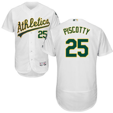 Oakland Athletics #25 Stephen Piscotty White Flexbase Authentic Collection Stitched MLB Jersey